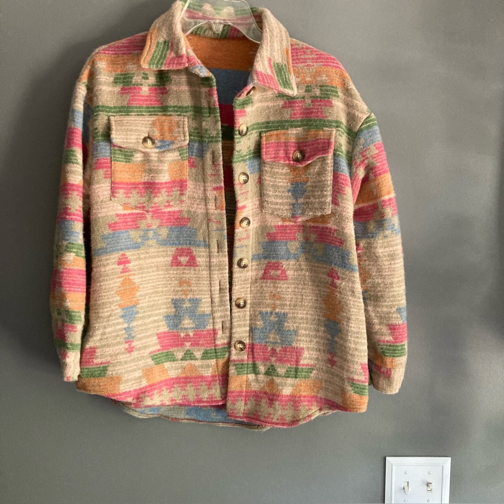 Multicolor Southwest Patterned Shacket Jacket - Women's
